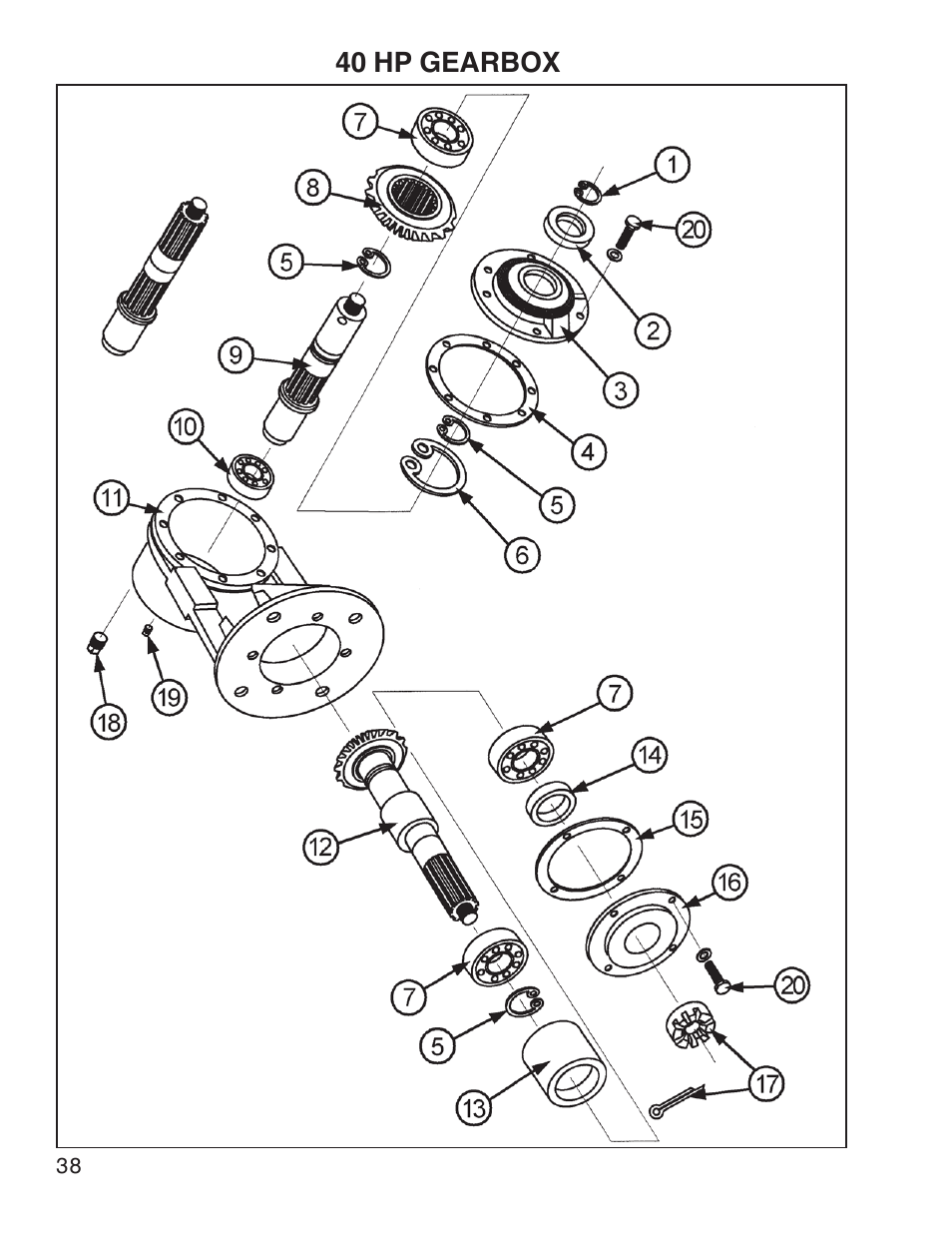 40 hp gearbox | King Kutter Free Floating User Manual | Page 38 / 44