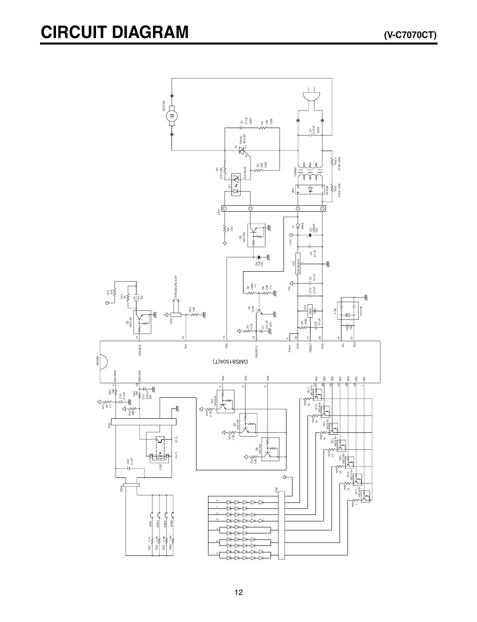 Circuit diagram, V-c7070ct) | LG V-C7050HT User Manual | Page 12 / 23