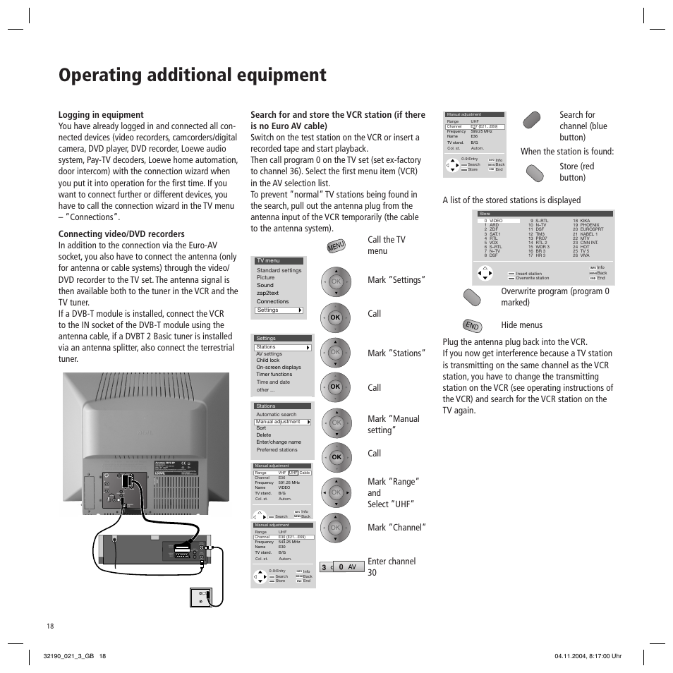 Pigment chat triathlon Operating additional equipment | Loewe Aventos User Manual | Page 18 / 26 |  Original mode