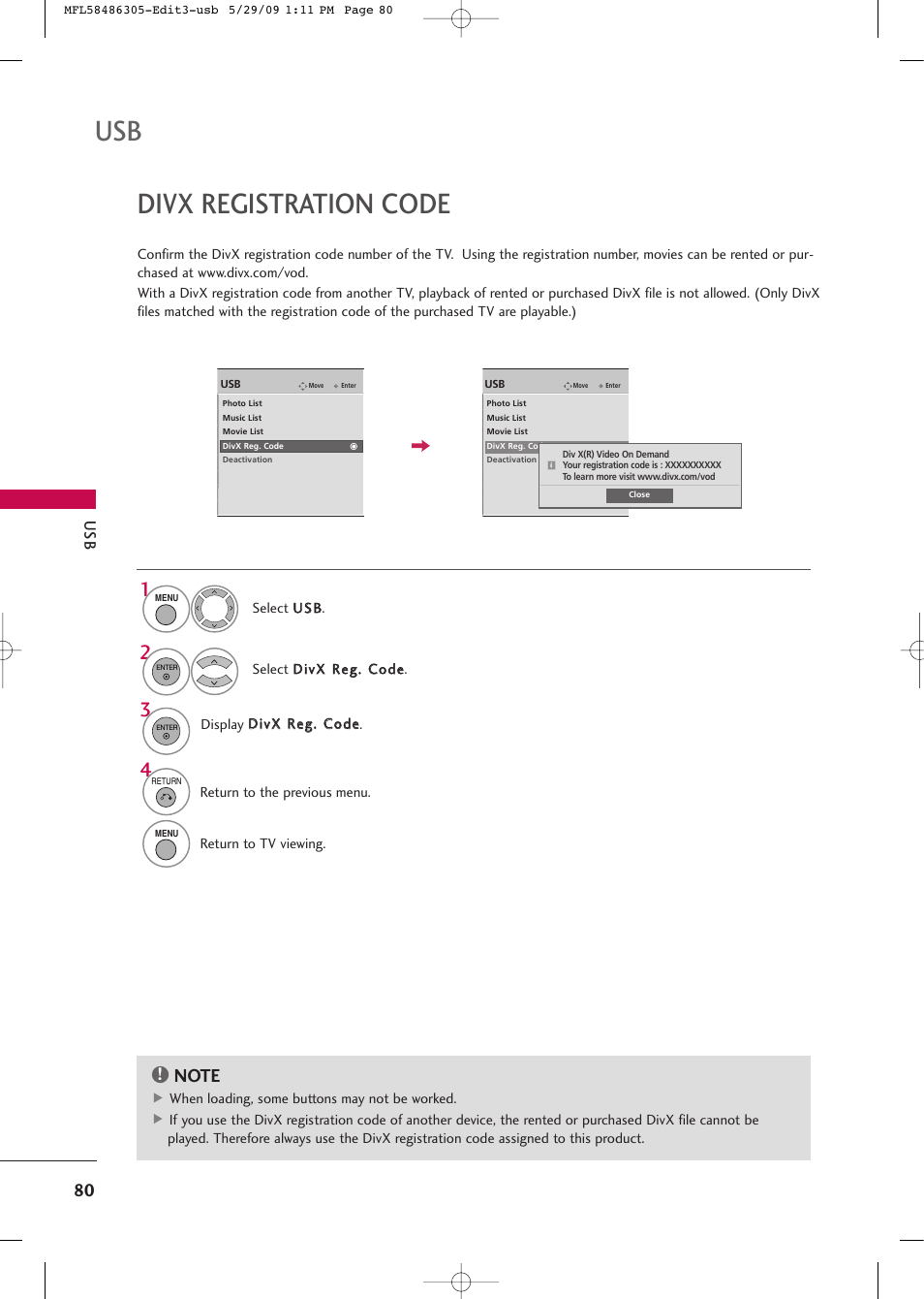 Divx registration code LG 19LH20R User Manual Page 80 / 124 Original mode