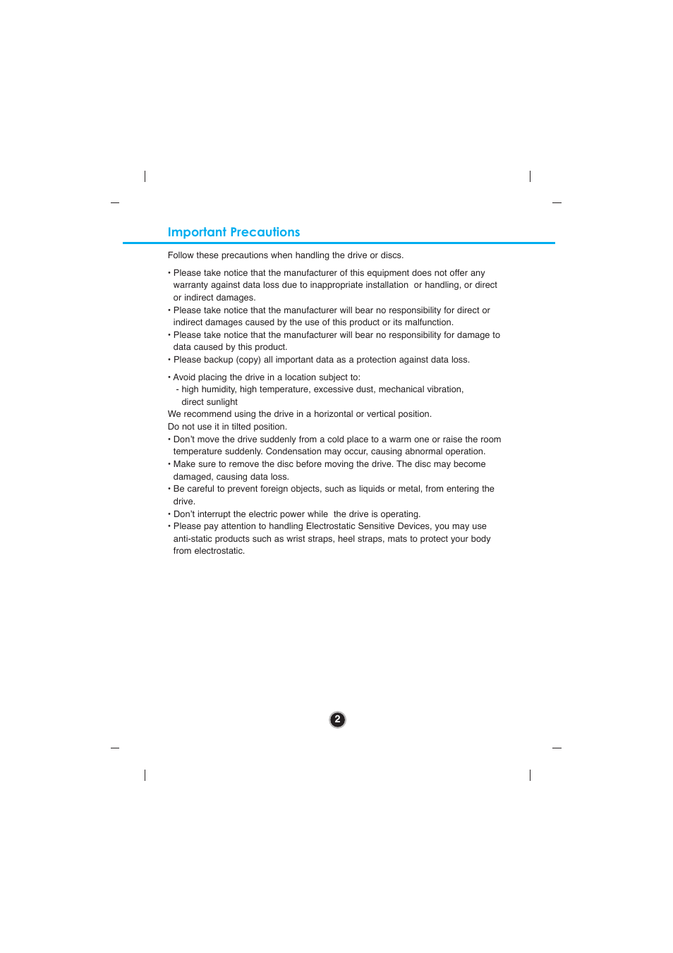 Important precautions | LG GGW-H20N User Manual | Page 5 / 15