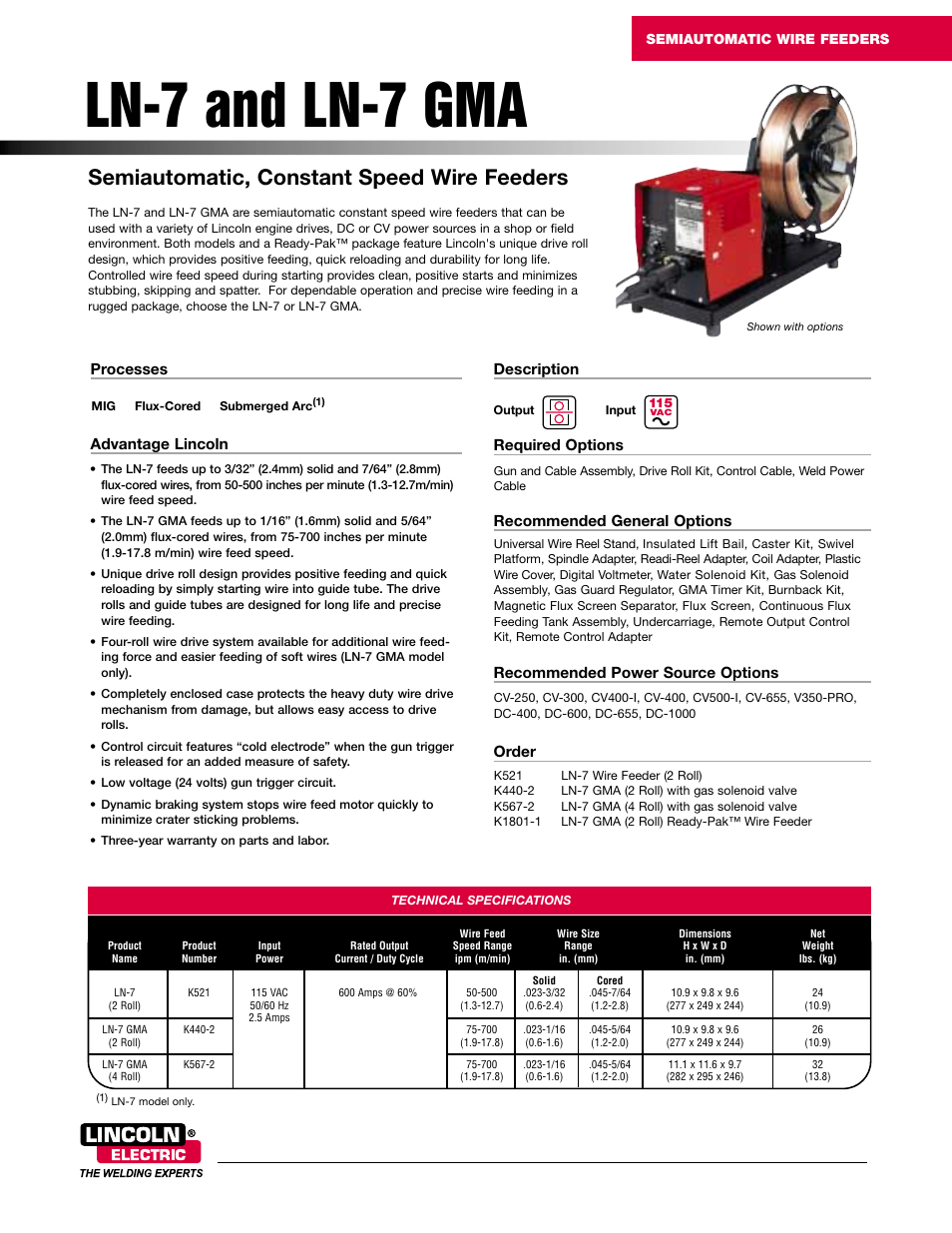 Lincoln Electric LN-7 User Manual | 8 pages | Original mode | Also for