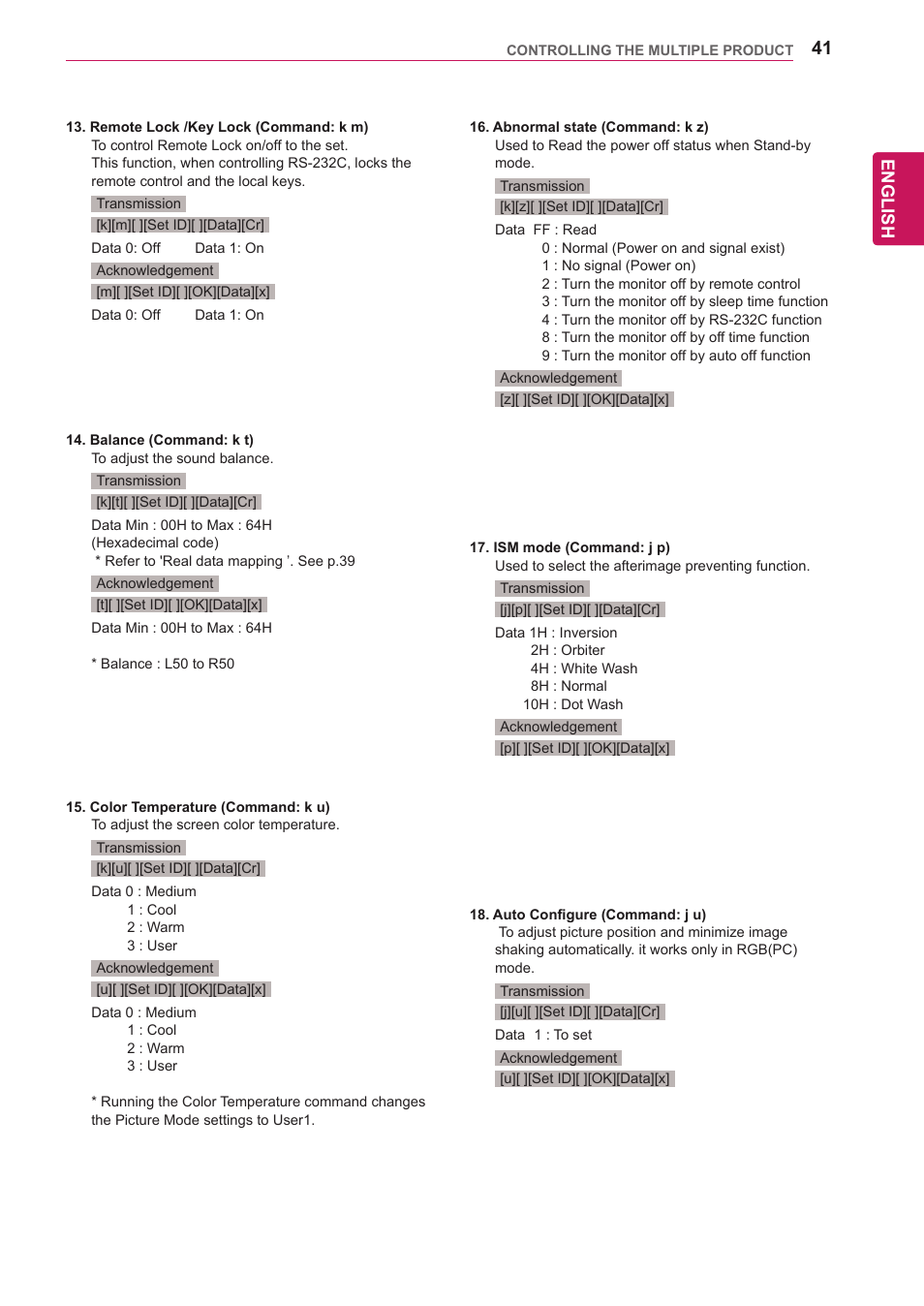 English | LG 47VL10 User Manual | Page 41 / 48