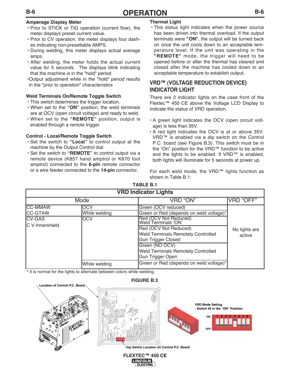 Operation | Lincoln Electric FLEXTEC 450 CE User Manual | Page 23 / 40
