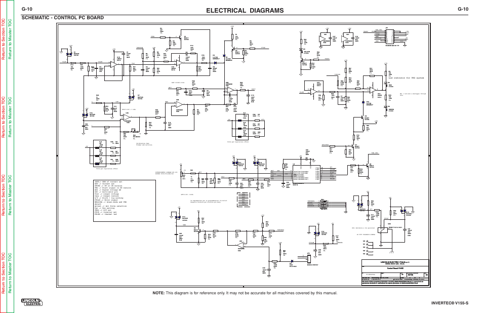 Electrical diagrams, G-10, Schematic - control pc board | Lincoln