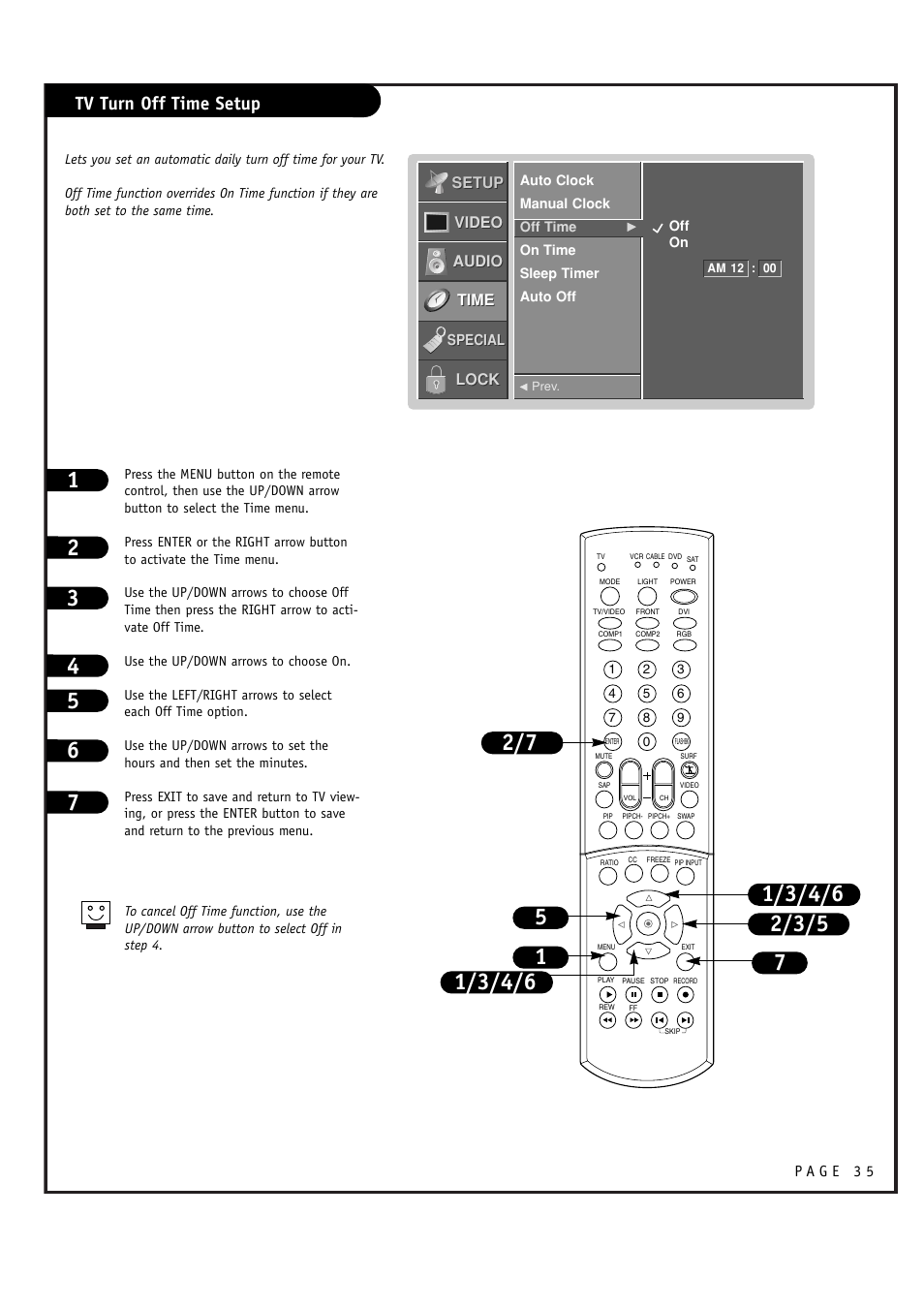 Tv turn off time setup | LG RU-52SZ61D User Manual | Page 35 / 60