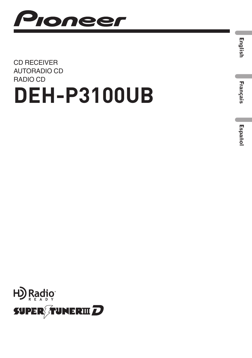 Pioneer DEH-P3100UB Manual pages