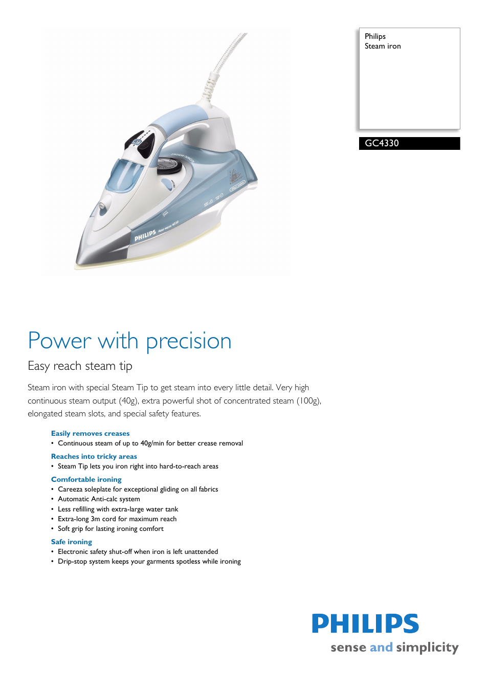 philips careeza steam iron