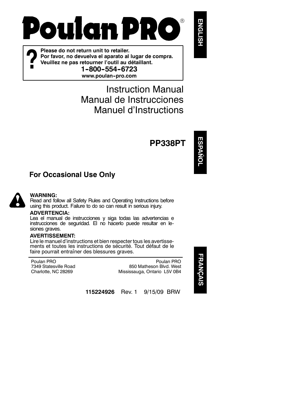 Craftsman platinum 7.25 user manual transfer switch