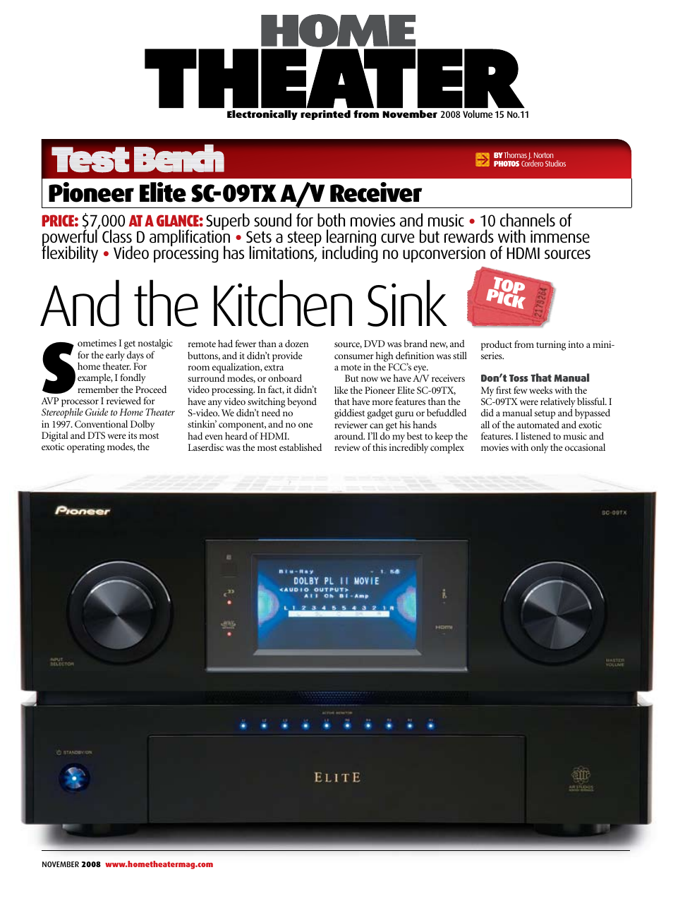 Pioneer Elite Sc 09tx User Manual 4 Pages Pioneer Elite Sc 09tx User Manual 4 Pages