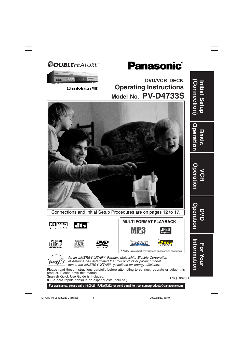 Panasonic PV-D4733S User Manual | 64 pages | Original mode