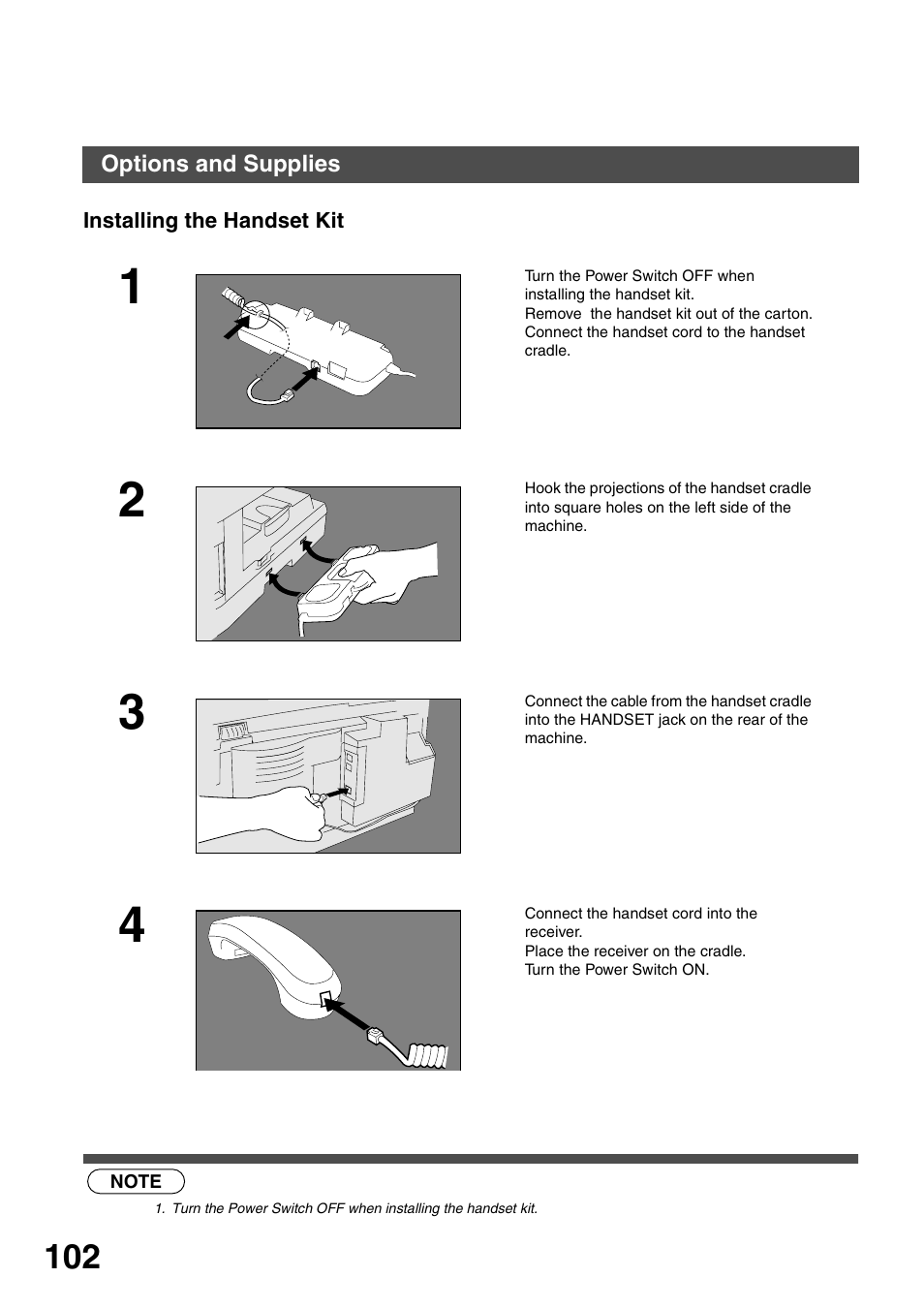Installing The Handset Kit Panasonic Dp 135fp User Manual Page 102 114