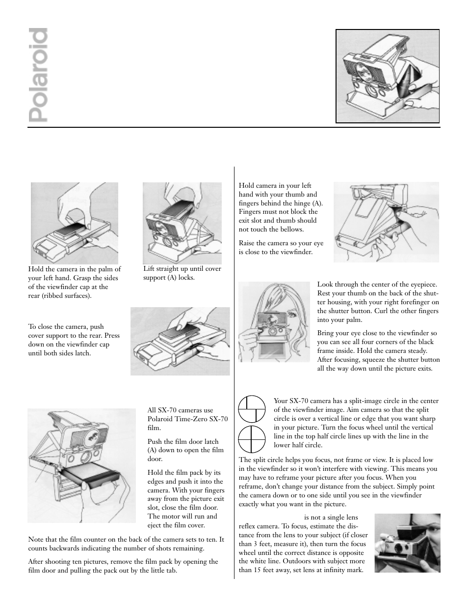 Polaroid SX-70 User Manual | 2 pages
