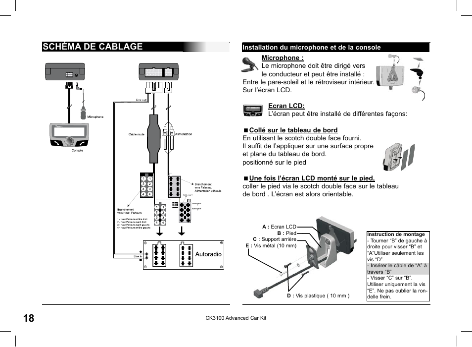Schéma De Cablage Parrot Ck3100 User Manual Page 18 80 Original Mode De Cablage Parrot Ck3100 User Manual, Parrot Ck3100 Wiring Diagram