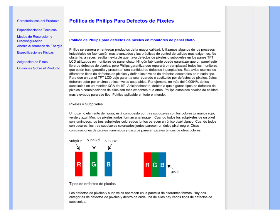 pixeles | Philips 220CW8 User Manual 
