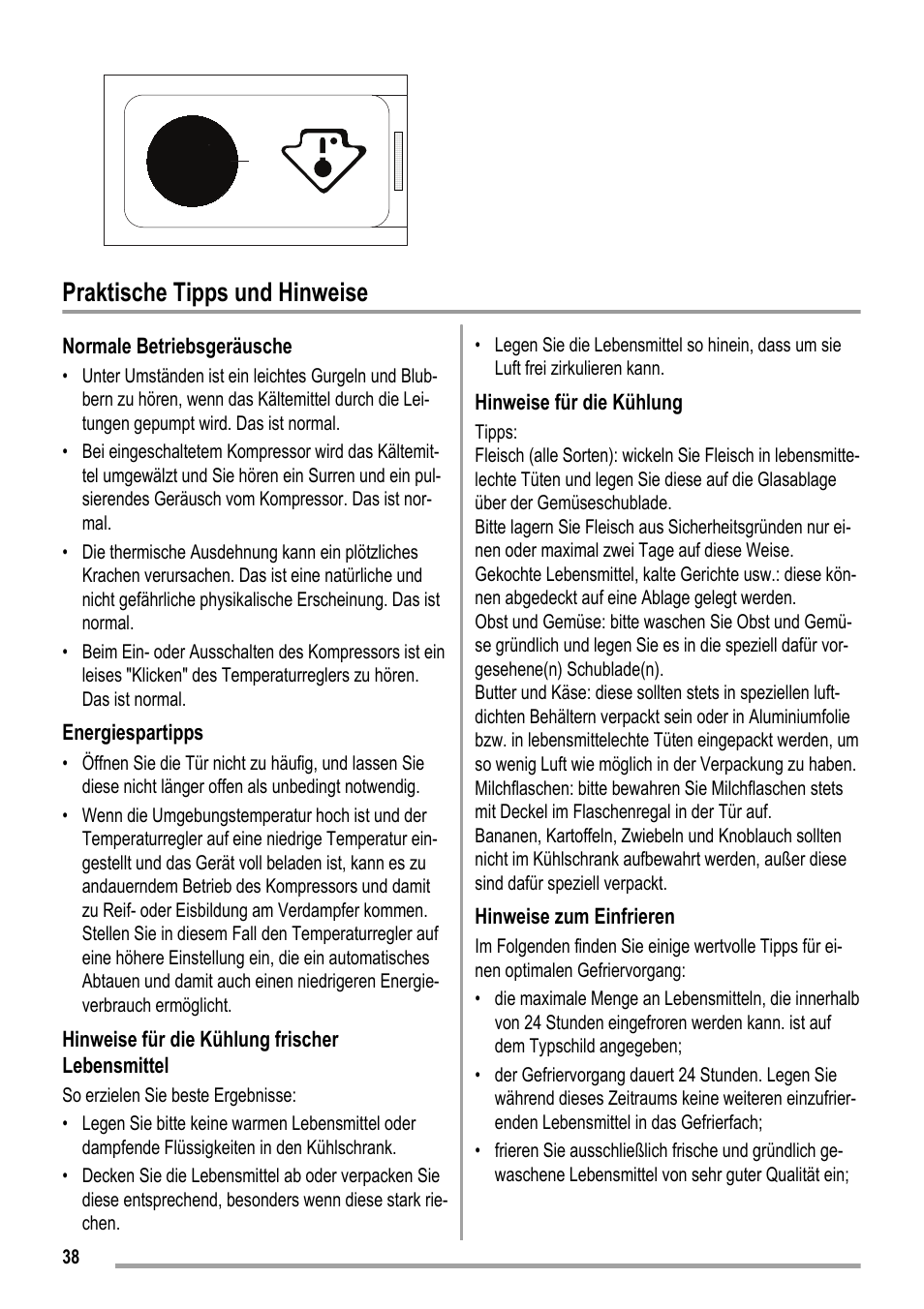Praktische tipps und hinweise | ZANKER KBU 12401 DK User Manual | Page 38 / 48