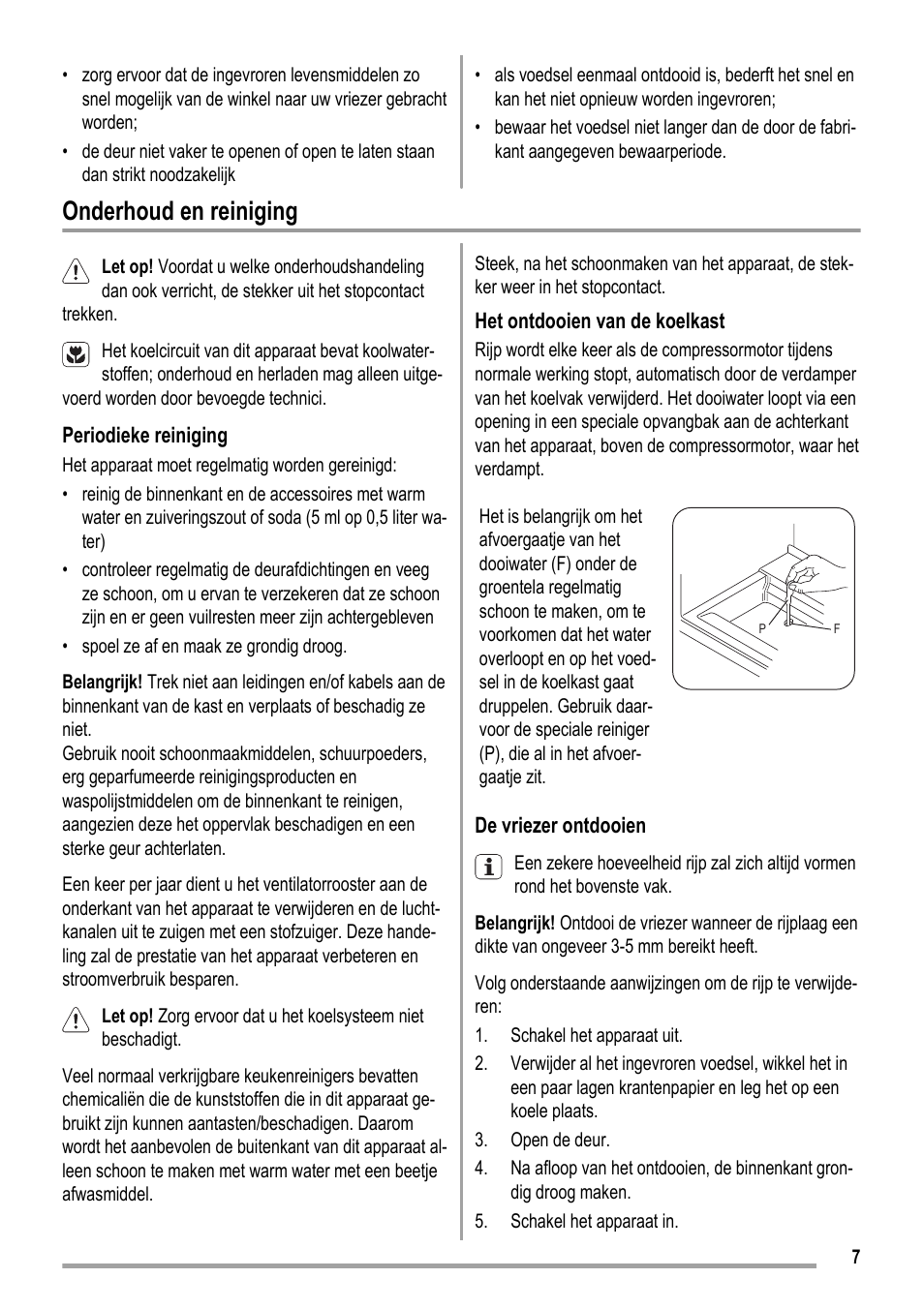 Onderhoud en reiniging | ZANKER KBU 12401 DK User Manual | Page 7 / 48