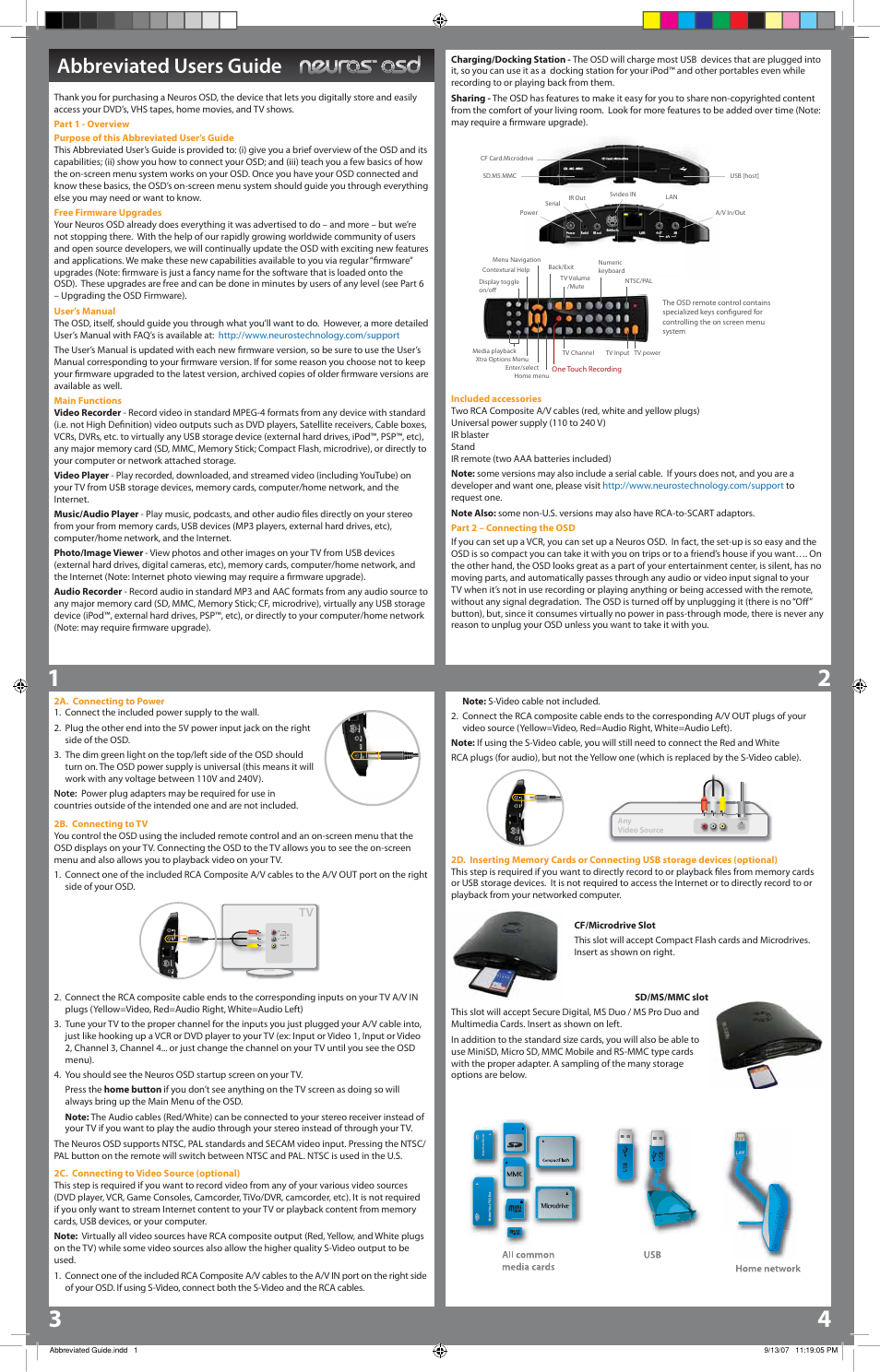 Neuros Audio Neuros OSD 6011000 User Manual | 2 pages