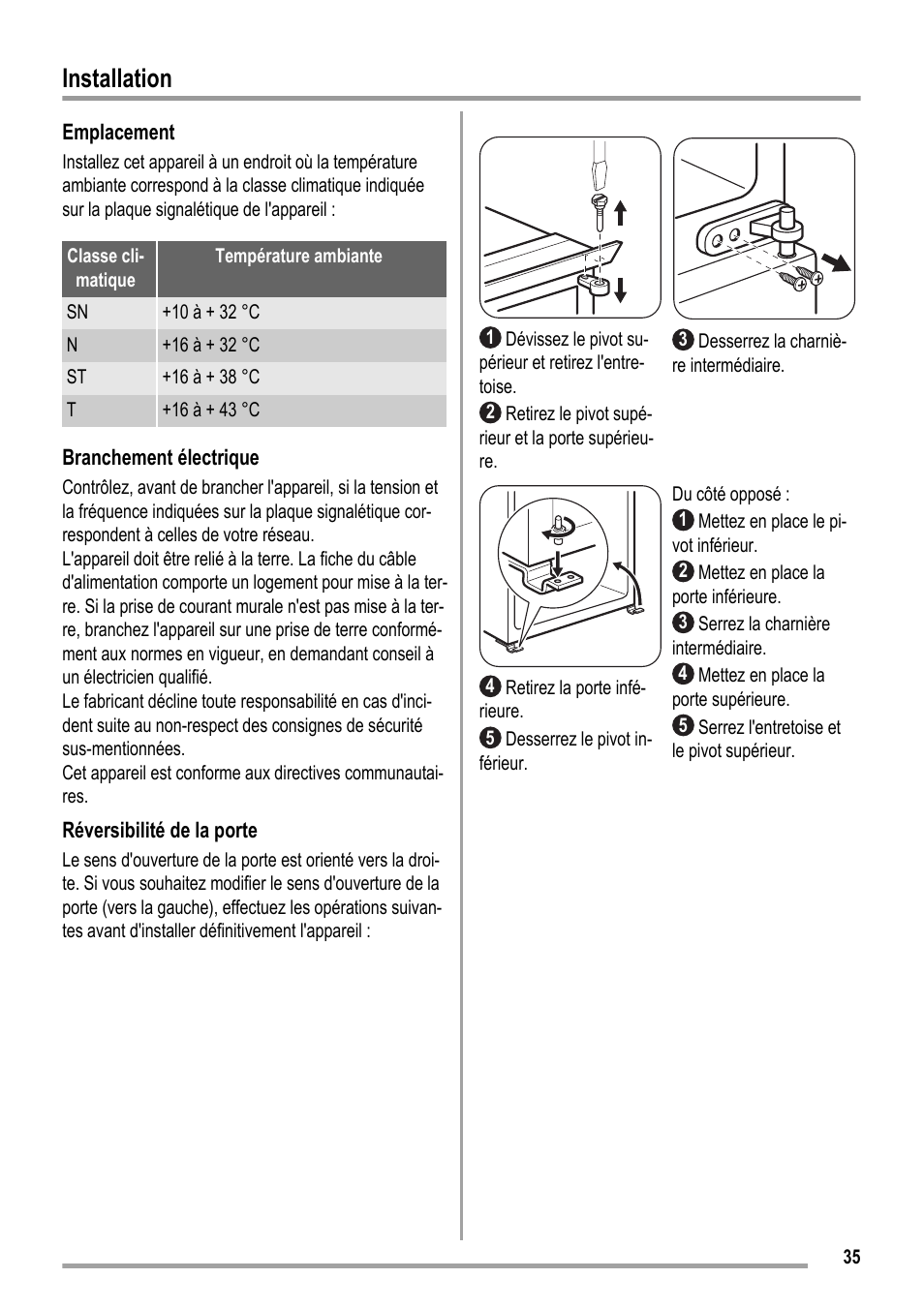 Installation | ZANKER KBT 23001 SB User Manual | Page 35 / 52