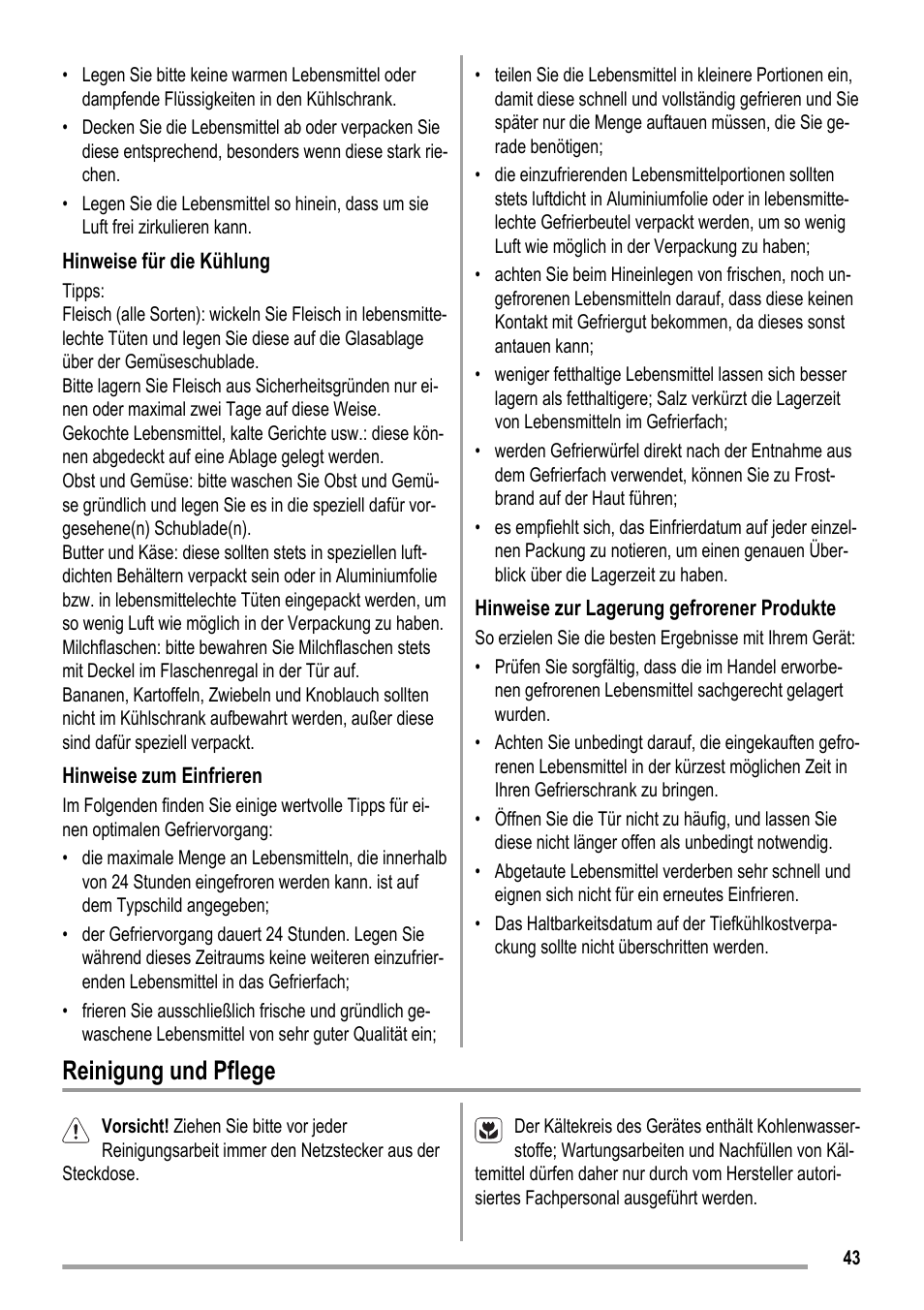 Reinigung und pflege | ZANKER KBT 23001 SB User Manual | Page 43 / 52