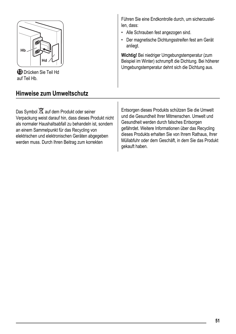 Hinweise zum umweltschutz | ZANKER KBT 23001 SB User Manual | Page 51 / 52