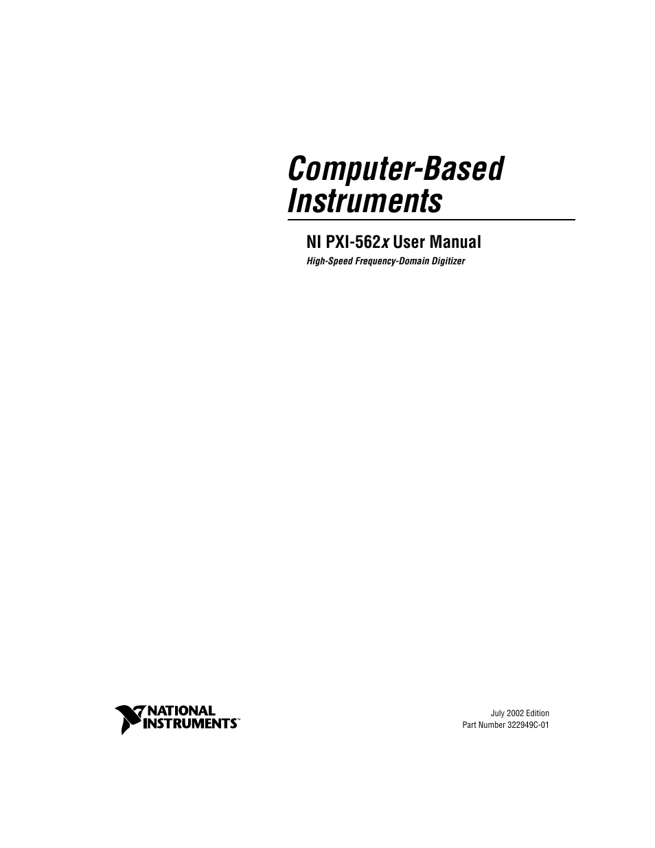 National Instruments NI PXI-562X User Manual | 35 pages