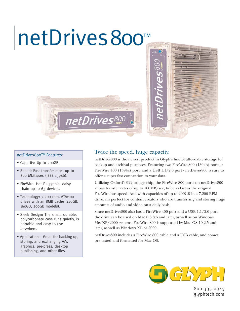 NetDrives 800 User Manual | 2 pages