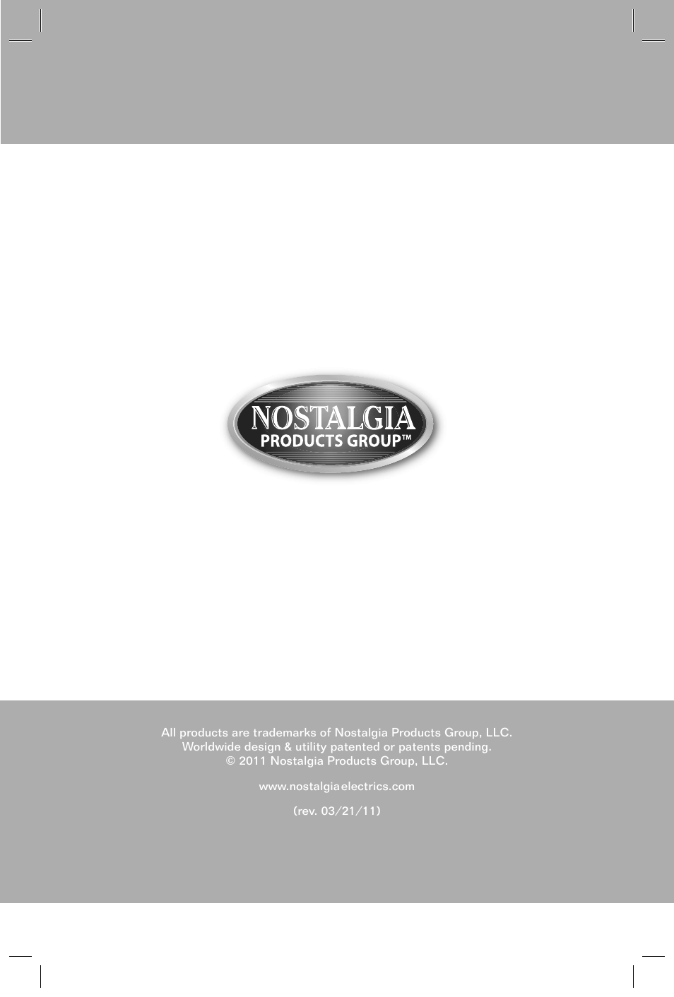 Nostalgia Electrics CFF-980 User Manual | 12 pages