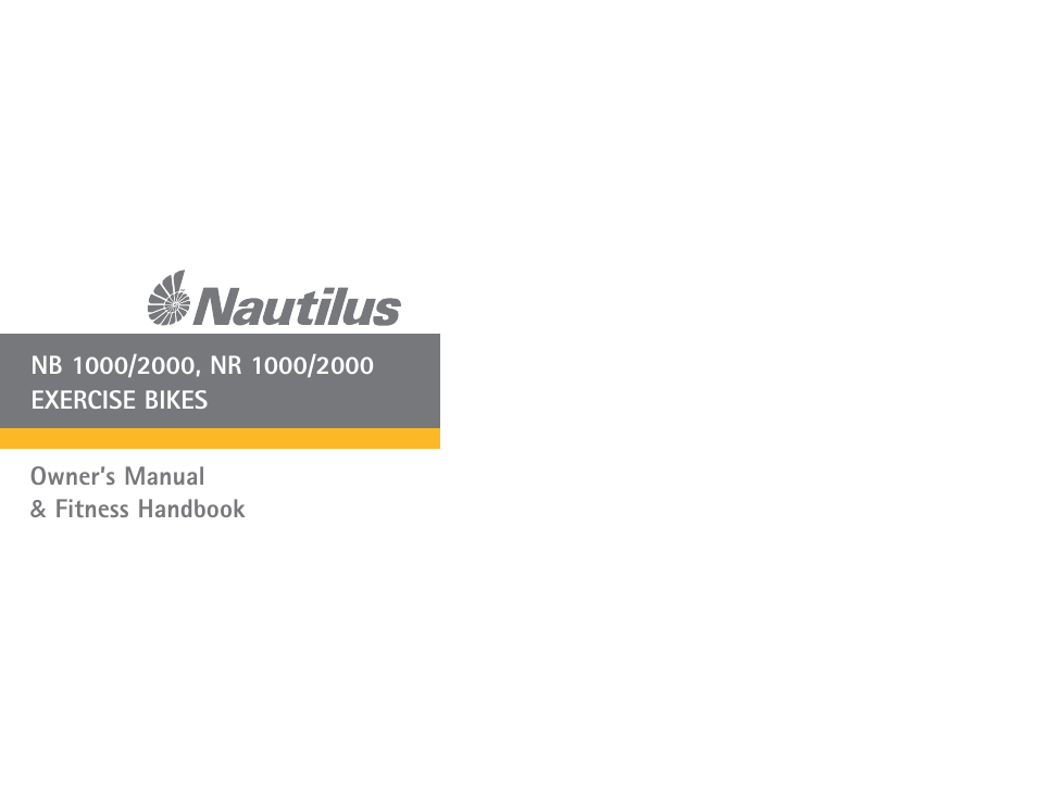 Nautilus NB 2000 User Manual | 15 pages