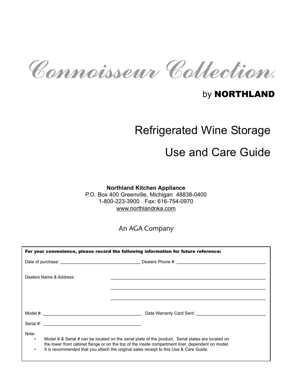 Northland Kitchen Appliance Northland Kitchen Appliance User Manual | 8 pages
