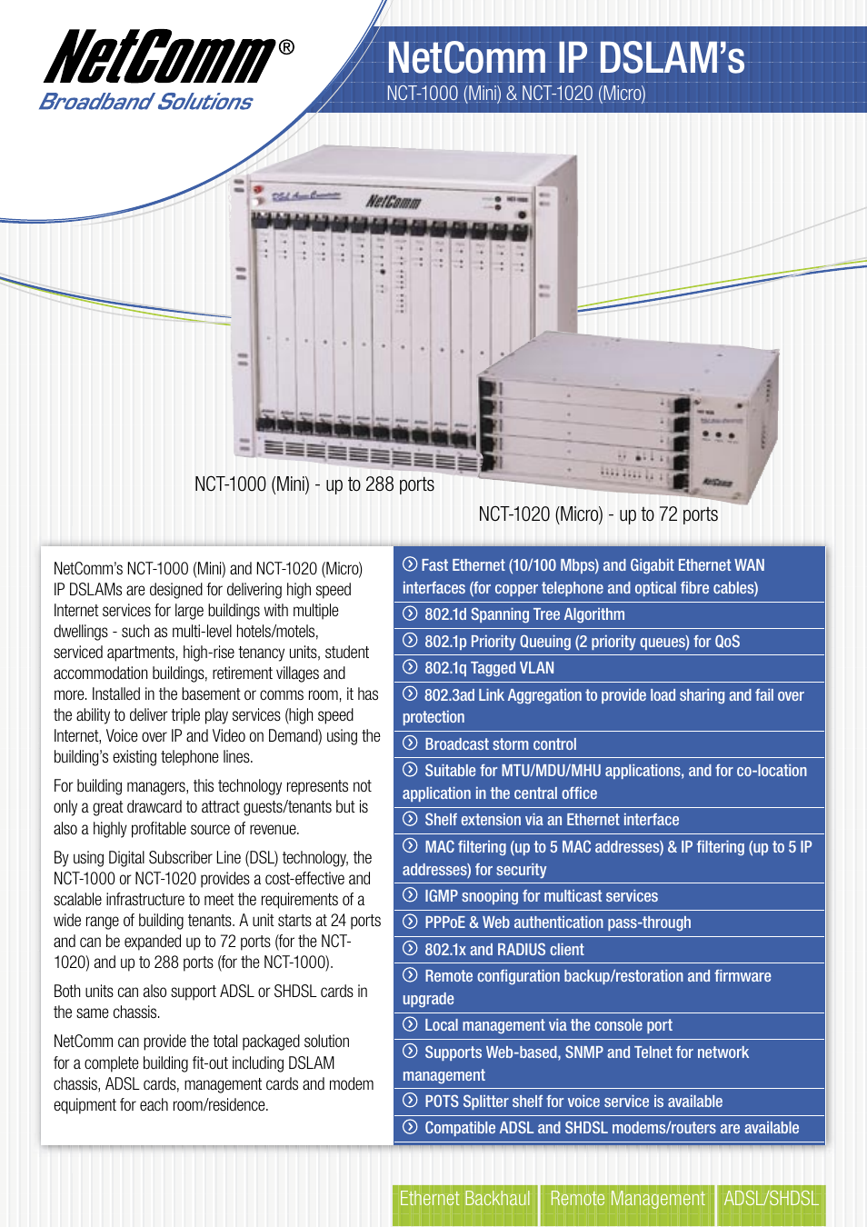 NetComm NCT1000 User Manual | 2 pages