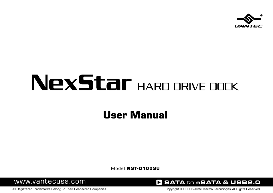 Nexstar VANTEC NST-D100SU User Manual | 12 pages