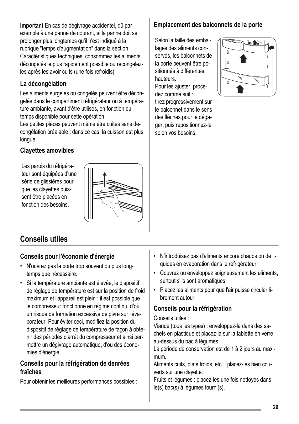 Conseils utiles | ZANKER KBA 17401 SK User Manual | Page 29 / 52