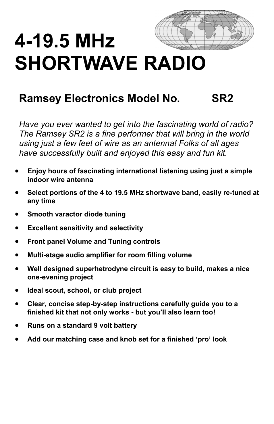 Ramsey Electronics SR2 User Manual | 28 pages | Original mode