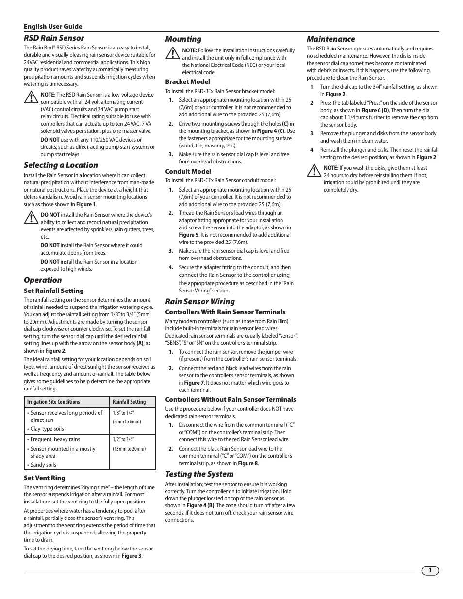 Rain Bird Hp 6 Mode D Emploi