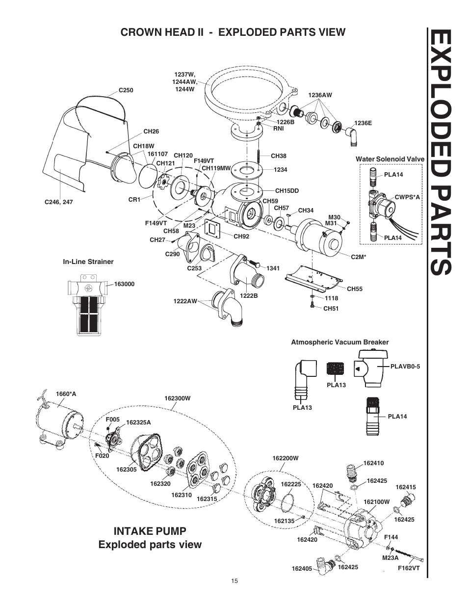 Raritan crown head parts diagram