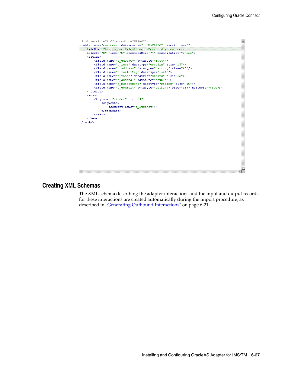 Creating xml schemas | Oracle Audio Technologies B31003-01 User Manual | Page 75 / 112