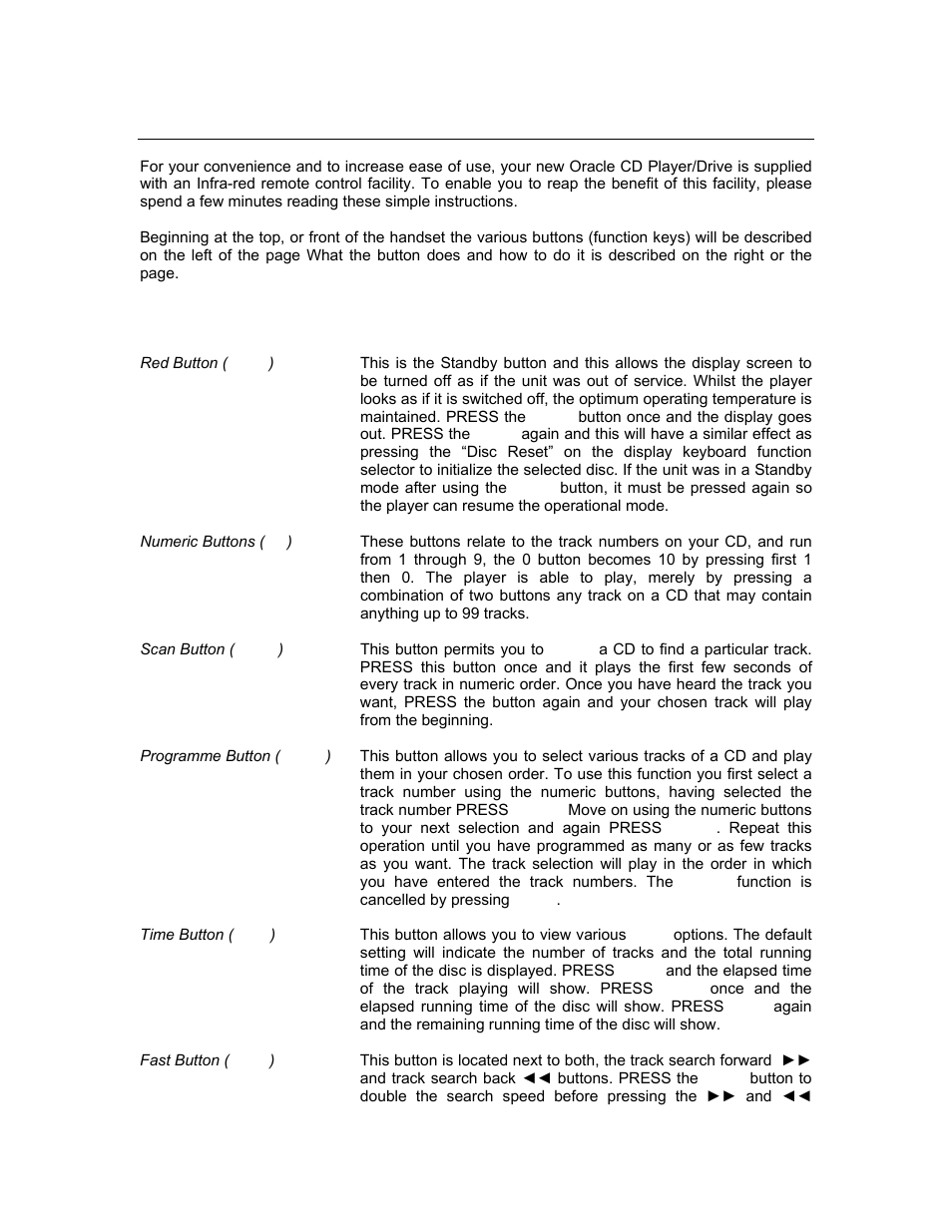 Remote control operation | Oracle Audio Technologies CD 2000 User Manual | Page 15 / 21