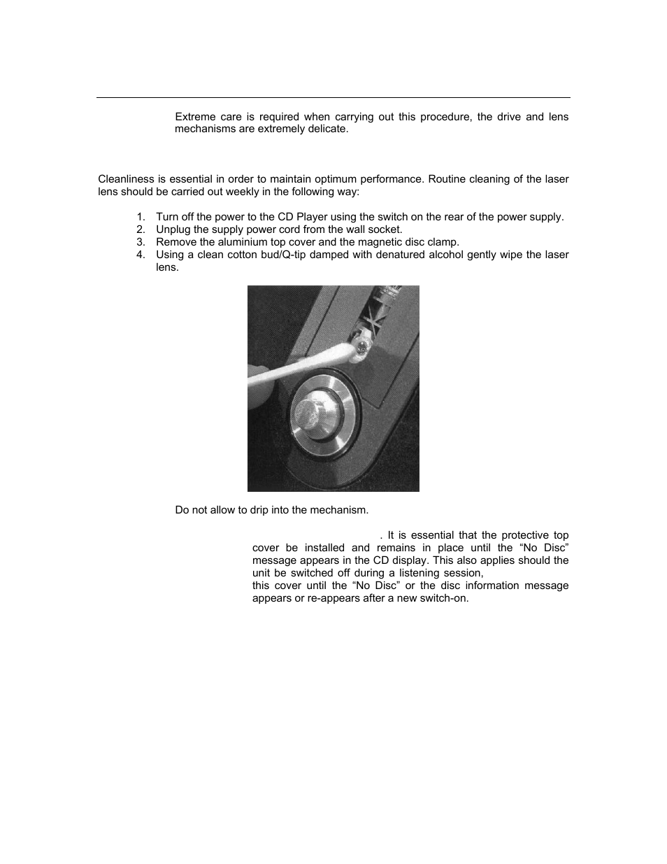 Routine cleaning of the laser lens | Oracle Audio Technologies CD 2000 User Manual | Page 18 / 21