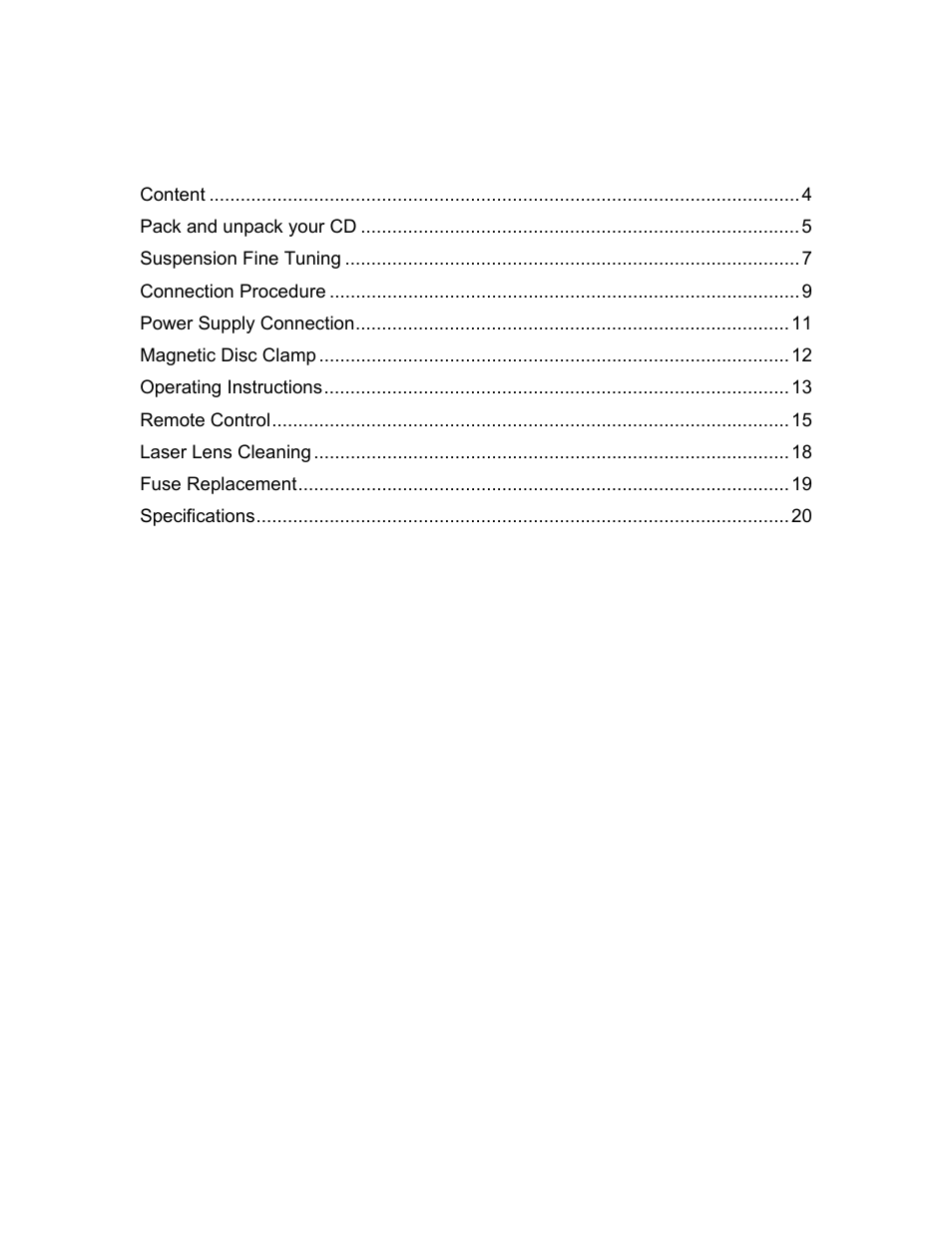 Oracle Audio Technologies CD 2000 User Manual | Page 3 / 21