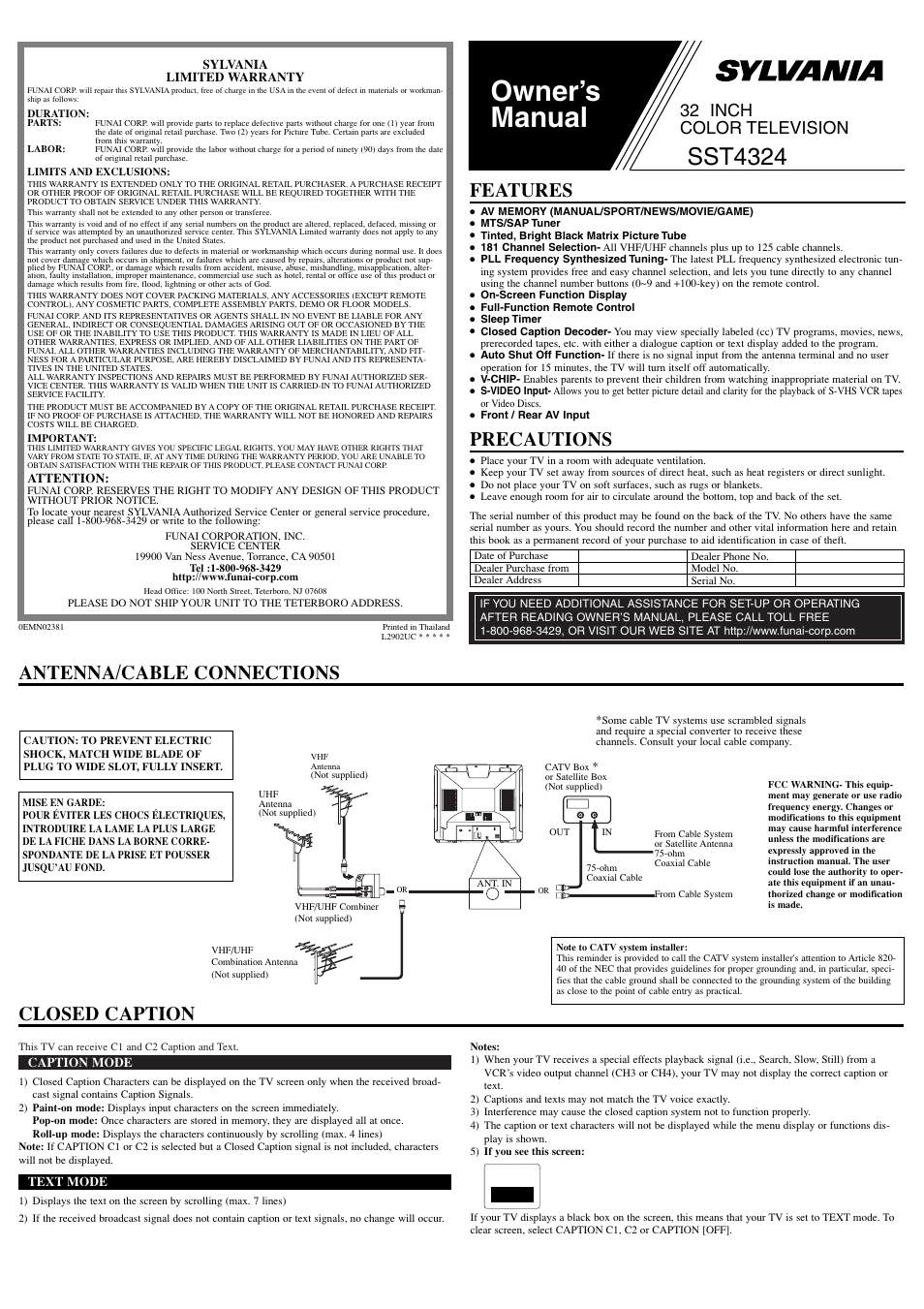 Sylvania SST4324 User Manual | 8 pages | Original mode