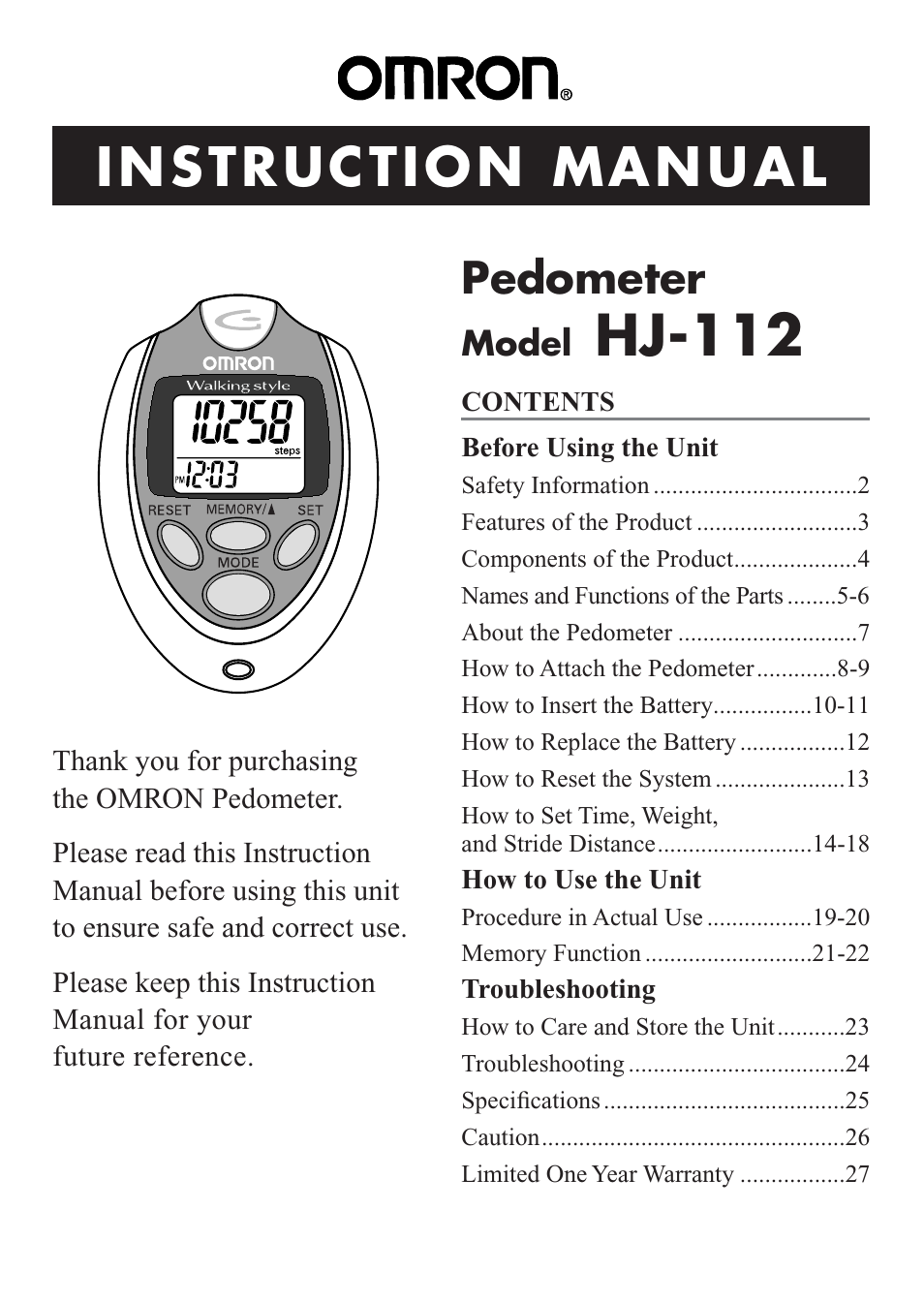 Product instruction