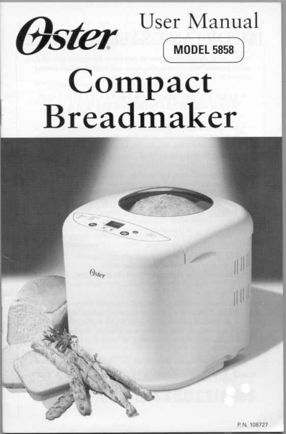 oster bread maker user manual