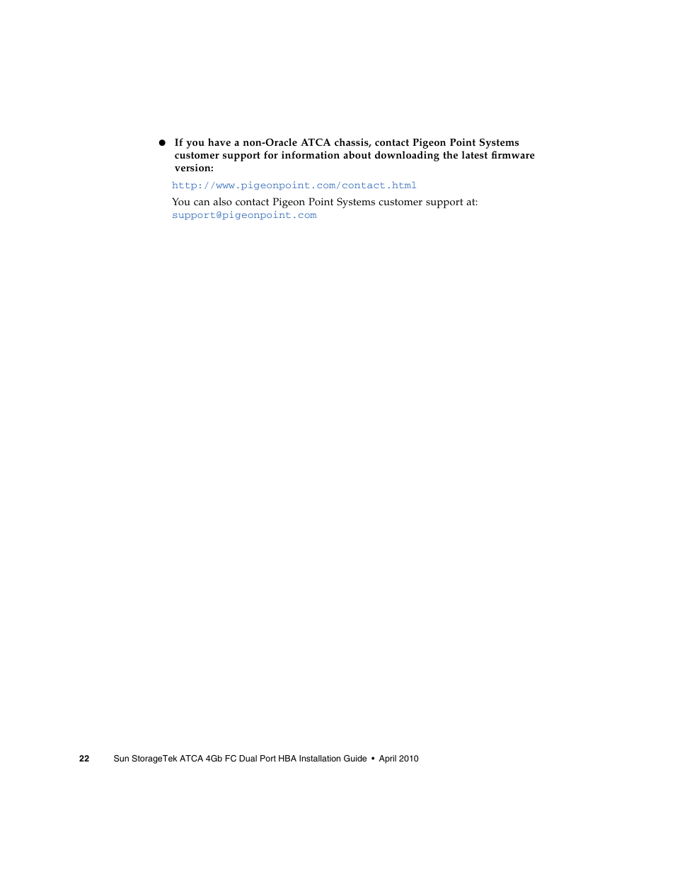 Oracle Audio Technologies Sun StorageTek ATCA 4Gb FC Dual Port HBA SG-XPCIE2FC-ATCA-Z User Manual | Page 28 / 48