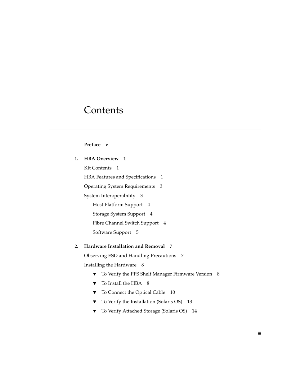 Oracle Audio Technologies Sun StorageTek ATCA 4Gb FC Dual Port HBA SG-XPCIE2FC-ATCA-Z User Manual | Page 3 / 48