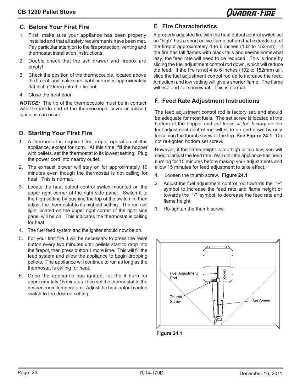 Quadra Fire Cb1200 Manual