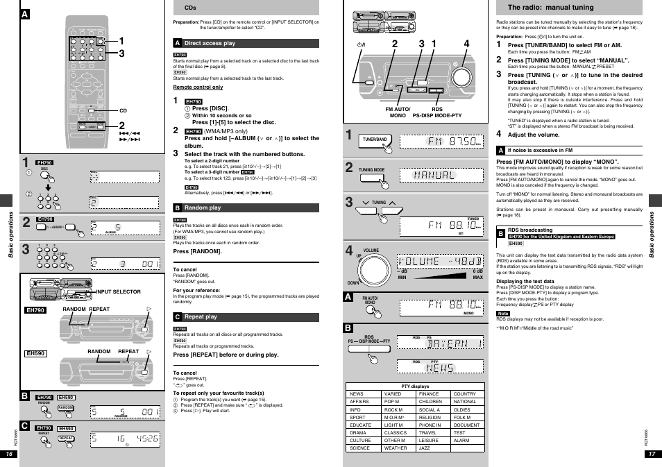 Bc A, The Radio: Manual Tuning | Technics SC-EH790 User Manual.