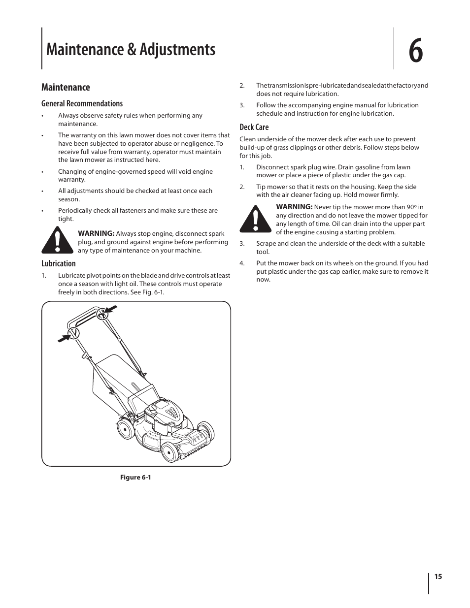 Maintenance Adjustments Troy Bilt Tb210 User Manual Maintenance Adjustments Troy Bilt Tb210 User Manual Page 15 48