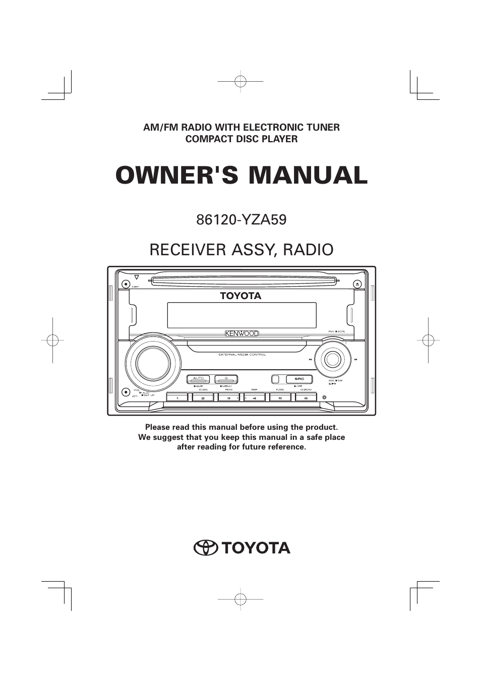 Toyota 86120 Yza59 User Manual 36 Pages