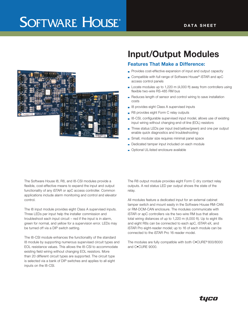 Tyco Software House AS0073-001 User Manual | 2 pages ... istar panel wiring diagram 